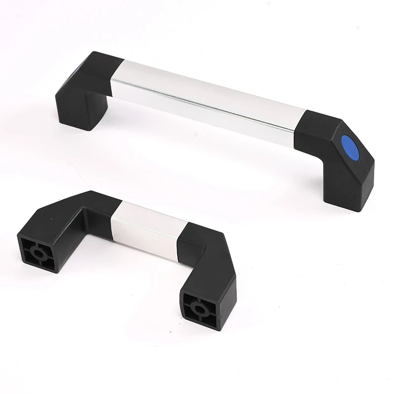 Long round tubular aluminum alloy bridge plastic handle for machinery cabinet