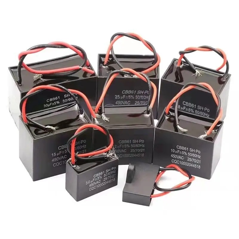 Electronic components CBB61 Refrigeration accessories 3UF 450V capacitors 50/60 Hz fan