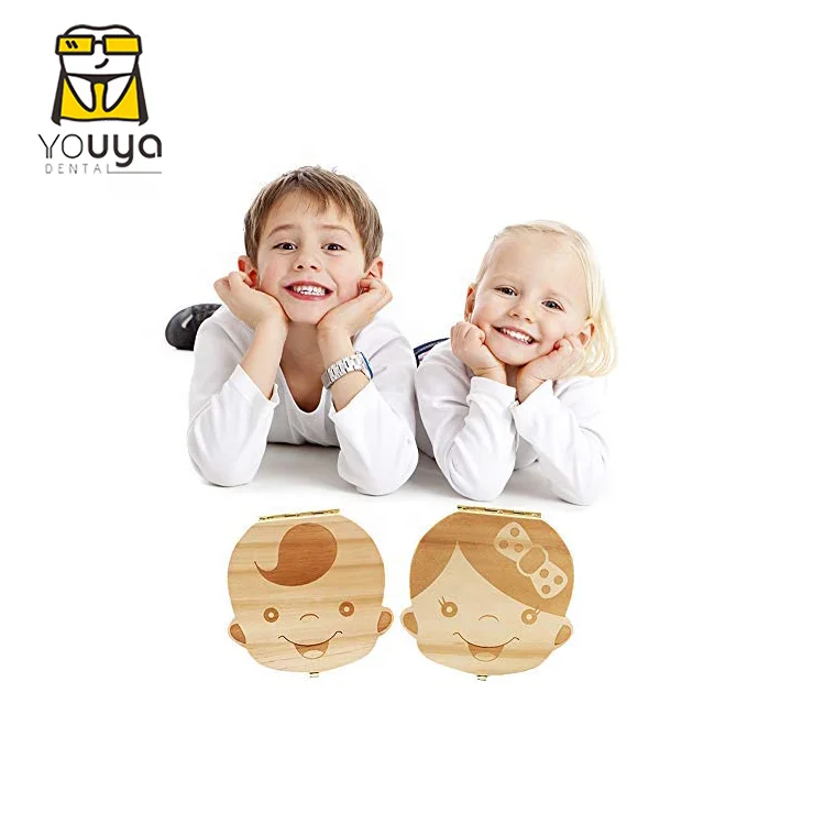 Cute Girl Handmade Wood Baby Tooth Keepsake Box, Wooden Milk Tooth Box