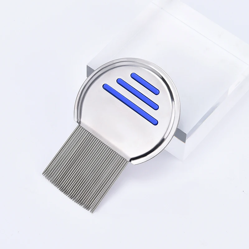 2023 Private Label Cheap Price Stainless Steel Metal Head Pet Hair Lice Comb With Grooves