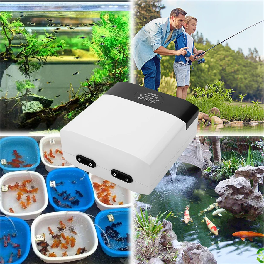 Aquarium Oxygen Air Pump Compressor Fish Tank USB Charging Portable Exhaust Ultra Silent Mute Outdoor Fishing Pet