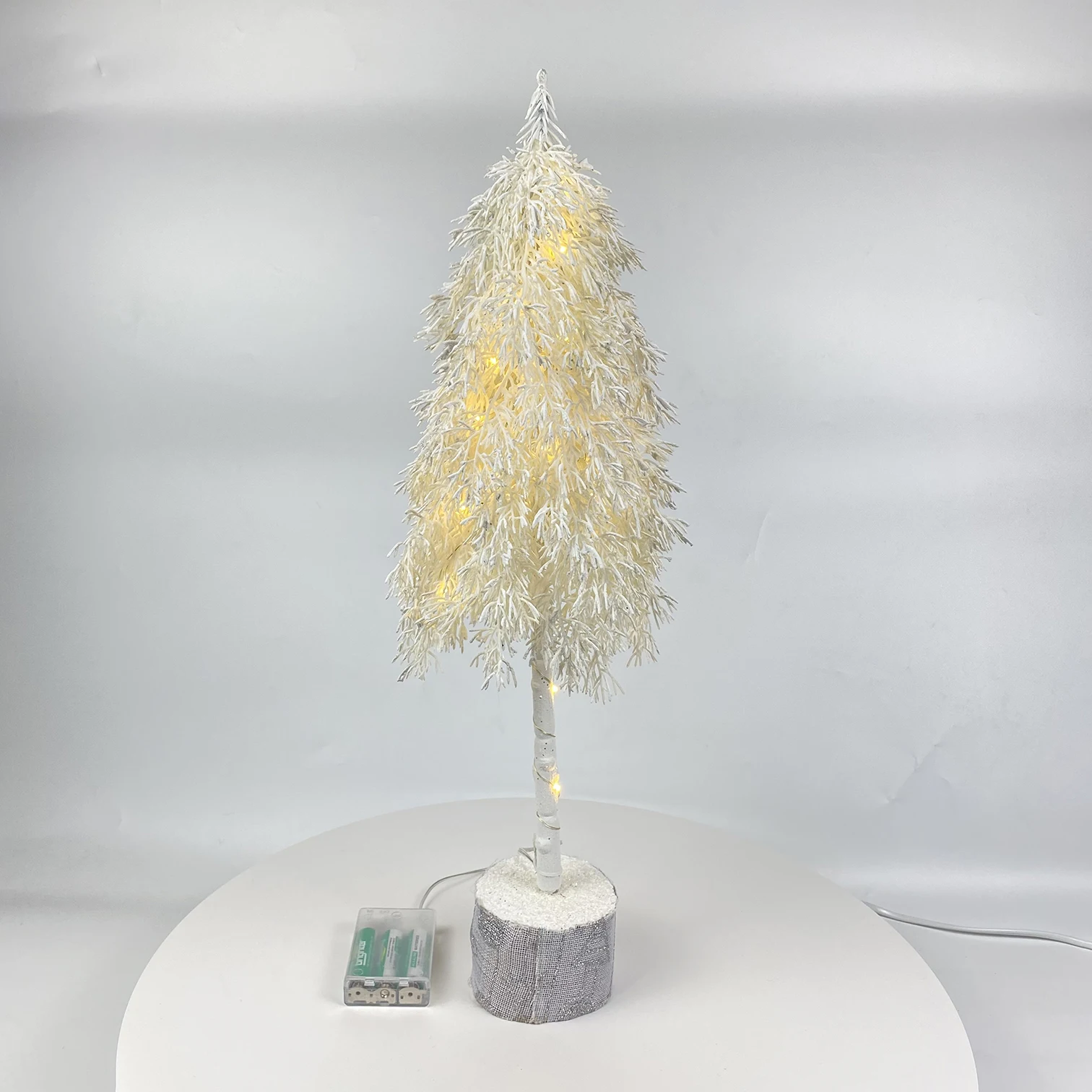 BEST christmas decorative artificial light little tree light white snowy little pine tree light indoor