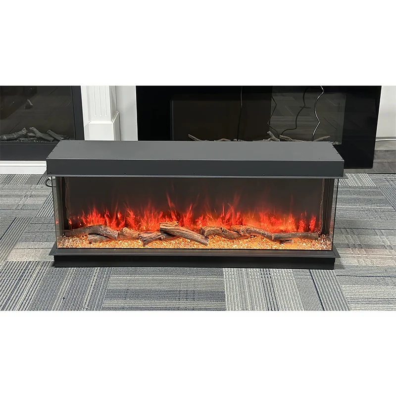 3 Sided Electric Fire Place 15kw Heater Decor LED Flame 7 Colors Electronic Fireplace 40 50 60 72 80 90 100 inch Optional