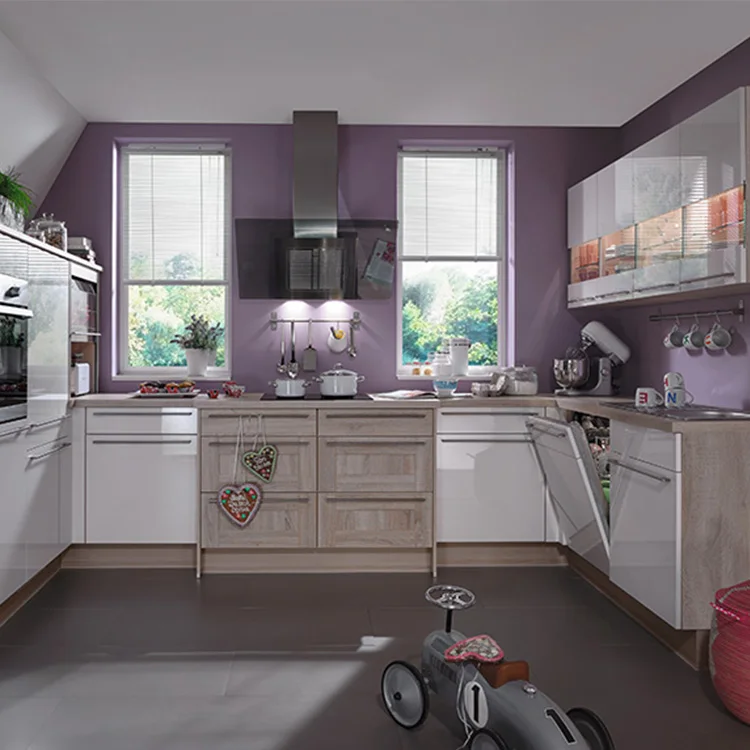 White Melamine Mfc Mdf Pantry Cupboard Kitchen Cabinet Set