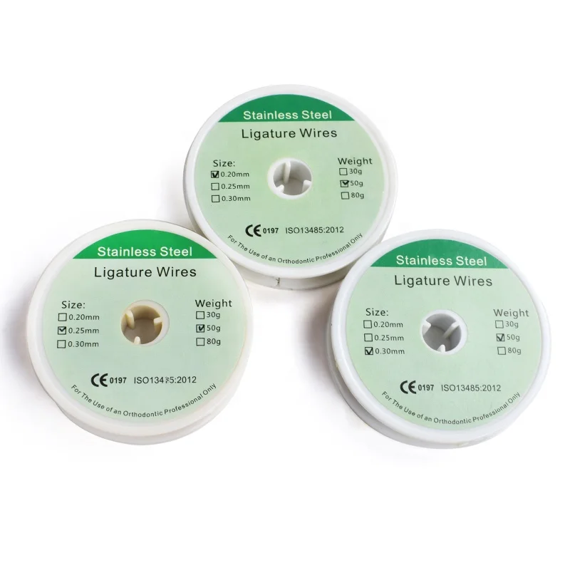 Foshan dental material instrument dentistry orthodontic stainless steel 304 ligature wire line dental consumables