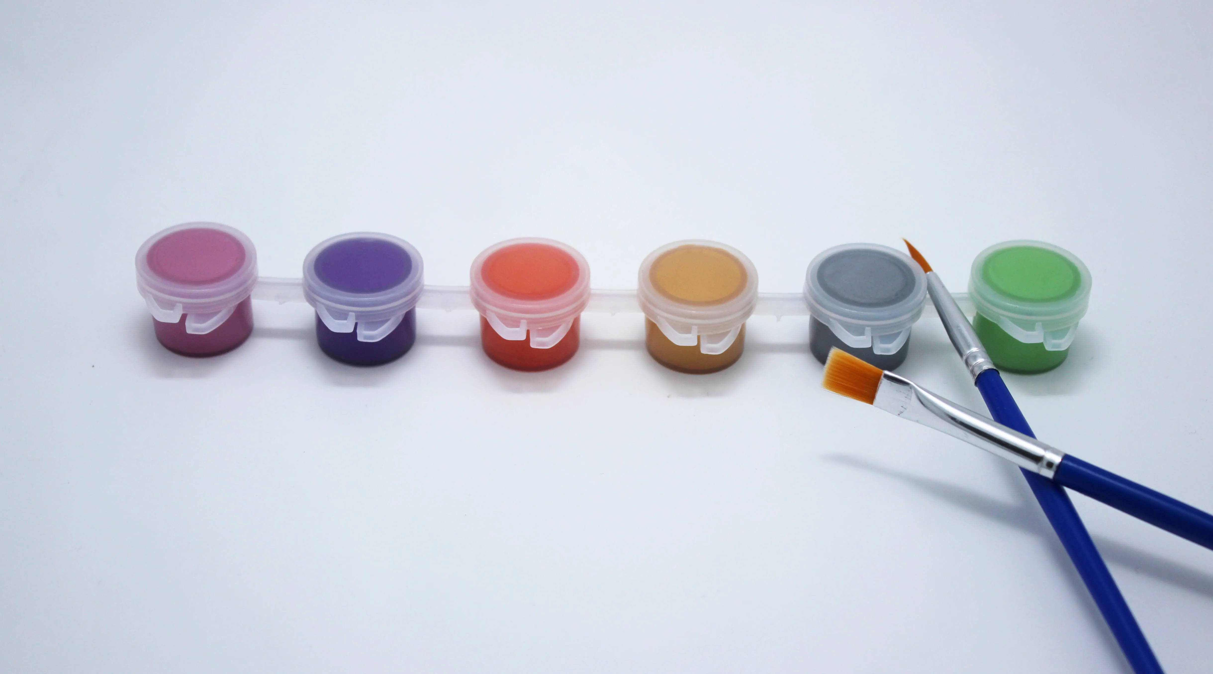 Professional Mini Cheap 3ml 5ml 6 12 Colors Strip Plastic Pots Kid Non Toxic Water-Based Acrylic Paint