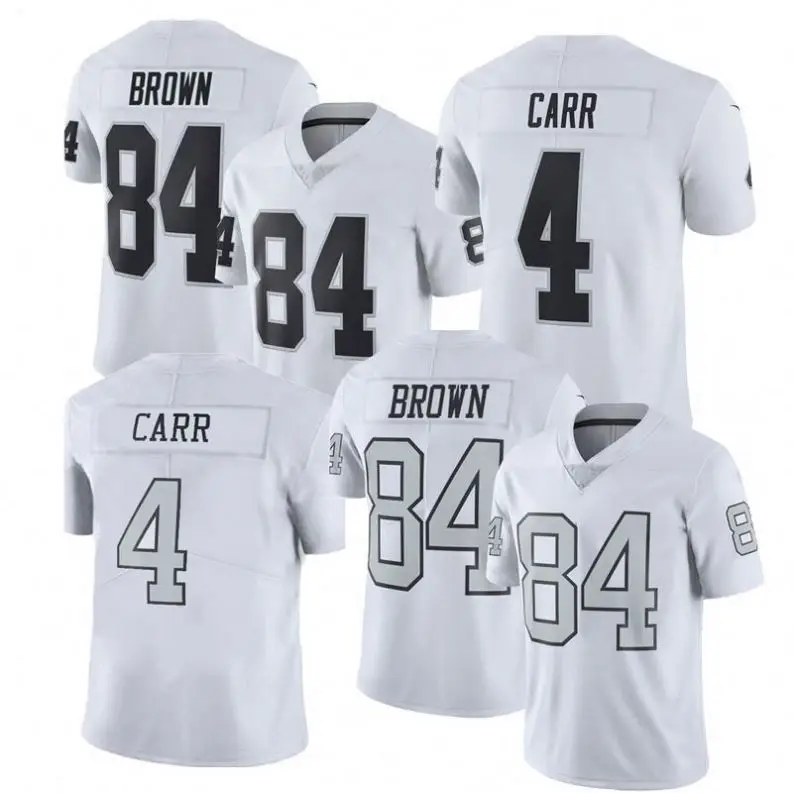 84 Antonio коричневый 4 Derek Carr сшитые Американский футбол Джерси Горячая плеер с по индивидуальному заказу