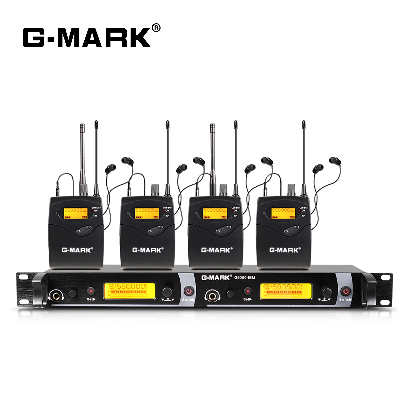 G-MARK G5000IEM изготовленным на заказ логосом Высокое качество Профессиональный двухканальная Беспроводная в ухо монитор системы для