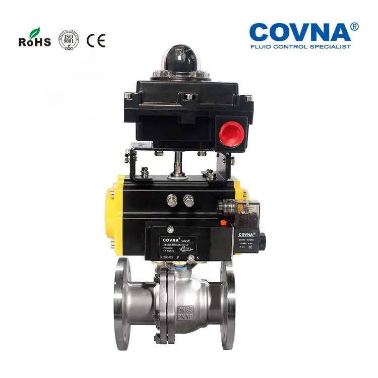 COVNA Air Automated Valve DN200 Flanged Ball Valve With Pneumatic Actuator 1.5 inch