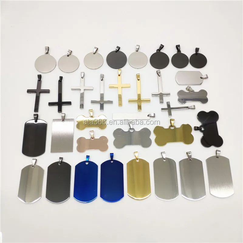 2023 Personalized Blank Dog tags Colorful Dog tags stainless steel Dog tag for Engraving both sides, in Bone, Heart and More