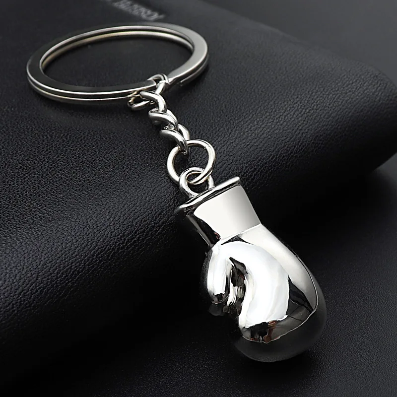 Mini 3D Boxing-Glove Metal Keychain Sports Fans Fashion Jewelry Zinc Alloy Simulation Fighting Boxer-Gloves Key Ring Pendant