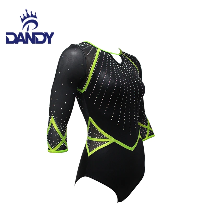 Dandy custom long sleeves youth children gymnastics leotards sexy tight leotard