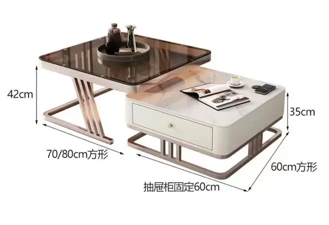 Luxury coffee table combination, simple and modern mini sofa side table, living room coffee table combination