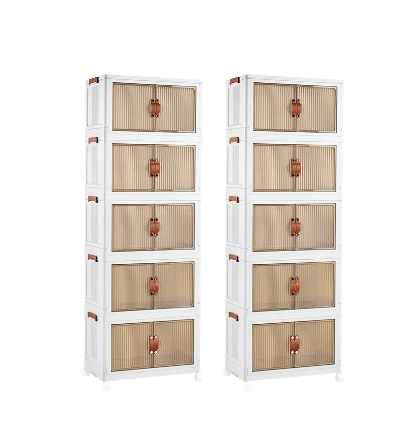 plastic stackable Collapsible  folding Clothing storage box foldable Toy Organizer Chest bin with lid Wheels  for clothes