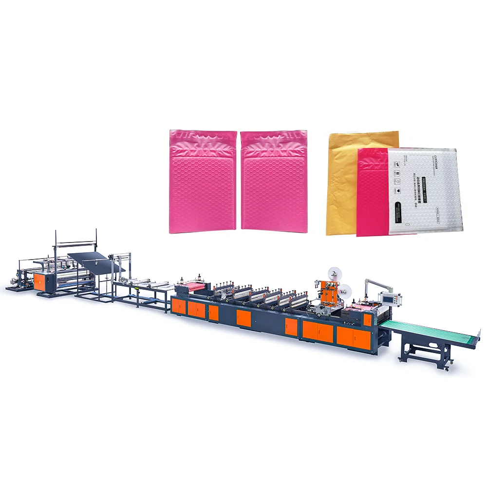 Electronic Product Kraft Paper Mailer Air Bubble Sheet Film Envelope Bag Making Production Line