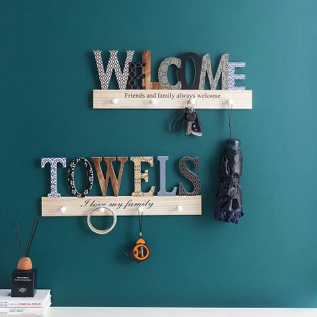 Artistic Creativity Wholesale Clothing Storage Wall Decoration Letter Hooks & Rails