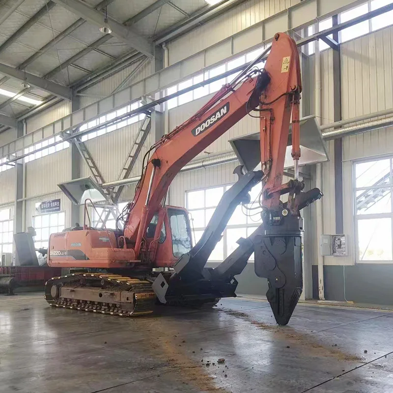 Efficient Excavator-Mounted Dual-Cylinder Hydraulic Shear for Metal Scrap