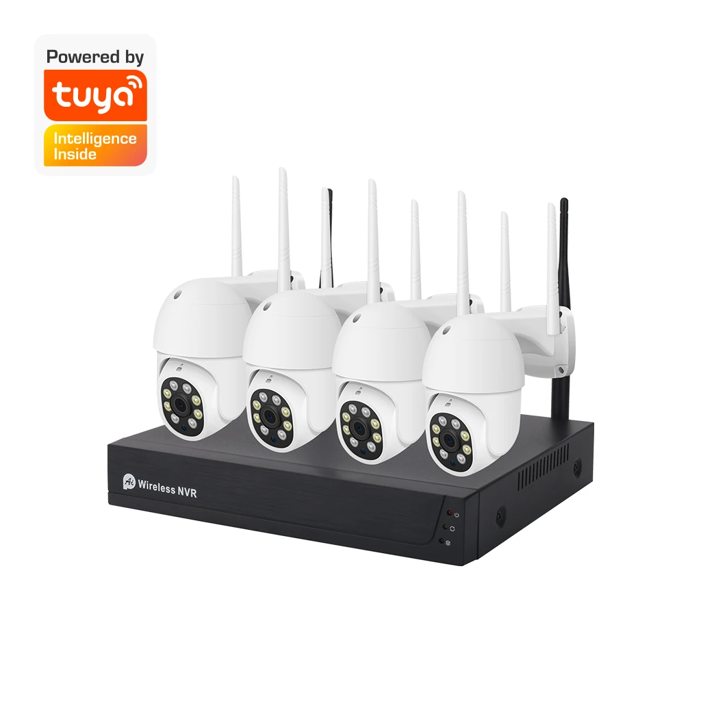 4CH Wireless CCTV System H.265+ 2K NVR with 4CH 3MP Outdoor IP Camera WIFI Security System WiFi Video Surveillance Kit