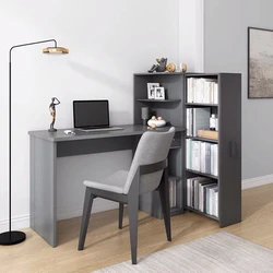 Home Office Wooden Student Study Writing Desk Table Computer Desks with book shelf storage rack