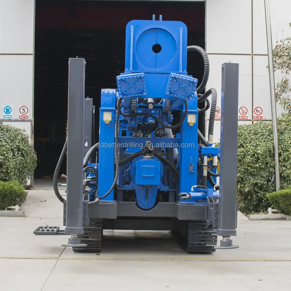 Rotary crawler top drive coring and hard rock mud/air water well drilling rig with compressor