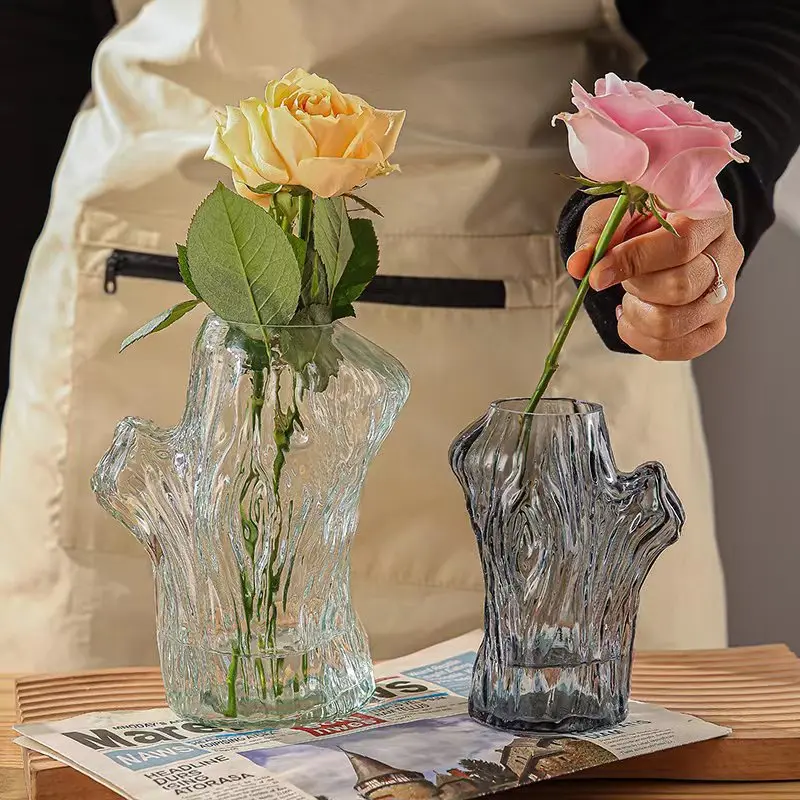 Popular Machine Made Tabletop Round Modern Clear Terrarium Decorative Glass Vase For Home Decor