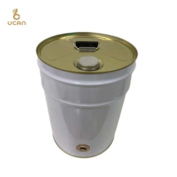 20L Metal Bucket with Flange 25 Liter Paint Drum with Metal Screw Cap Tinplate Paint Pail for Thinner