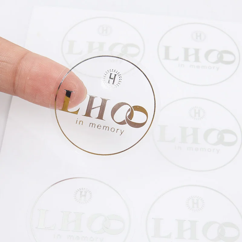 Custom Transparent Stickers Hot stamping gold/silver Sticker Packaging Labels  Printing