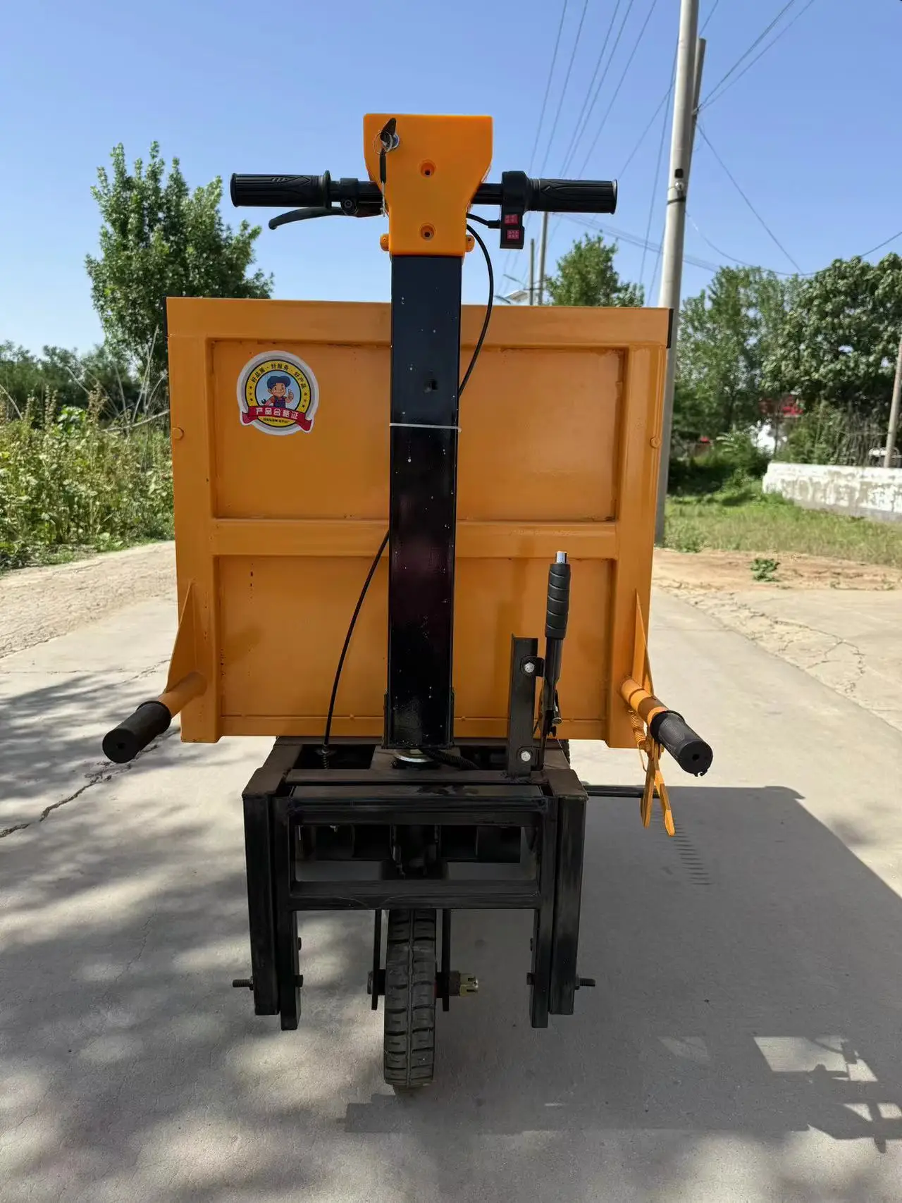 Small Electric Hand Push Tool Cart Ash Engineering Dump Trolley Cargo Mining Electric Dump Truck Transport Tricycle