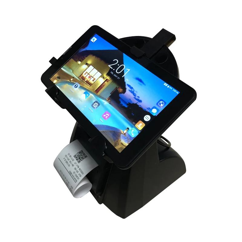 7 -11 дюймовая Android pos-система с подставкой для планшета все в одном мобильный 58 мм POS-аппарат TC2200C принтером кассового