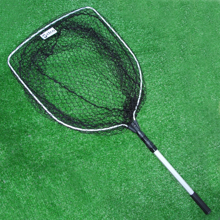 Selco Portum Rete Length 200Cm Round Polyester Fiber+Al D Shape Oxide  Original Steel Frame Floating Landing Net