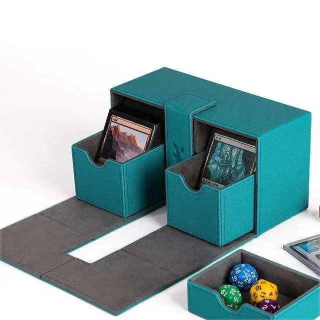 Factory Wholesale Yugioh Cards Storage Box Pu Leather Magnetic Closure Deck Box