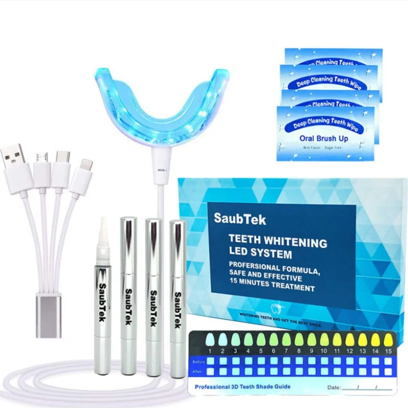 2021 New Product with Phone USB Adaptor Mouth Tray Home Teeth Whitening Led Kit Smartphone