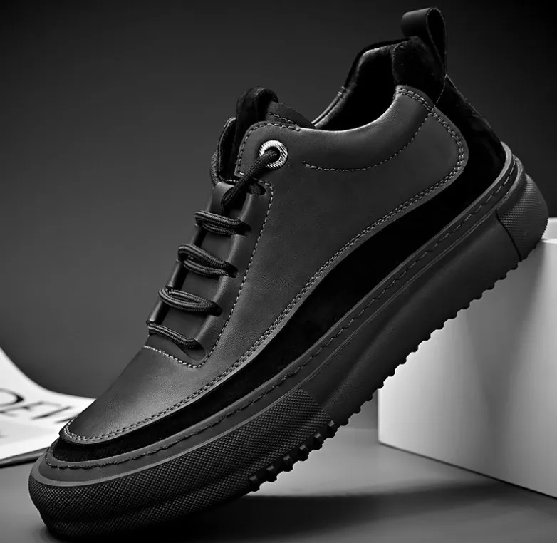 UP-4601r Men Shoes 2024 Casual Flat Sneakers Black Classic Ankle Boots Shoes for Man