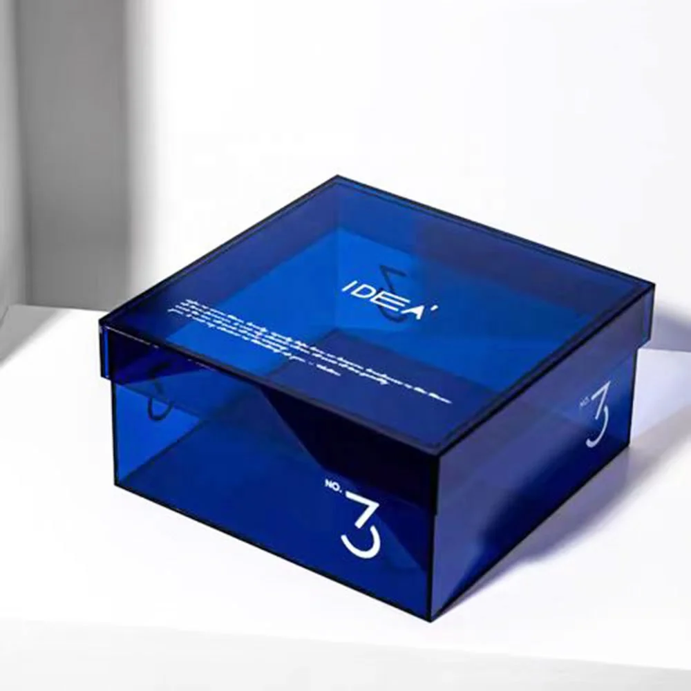 Custom Clear Acrylic Cube Box Acrylic Storage Containers Acrylic Christmas Candy Gift Box with Lid for Wedding Display Box