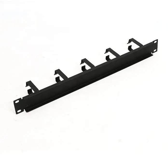 1U 19 Inch Cable Minder Horizontal Rackmount Cable Management 5 Rings Wiring Manager