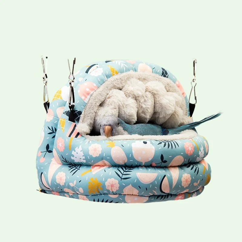 Comfortable Soft Warm Plush Hammock Bird Nest Hanging Cage Tent for Birds Parrot Winter Warm Bed