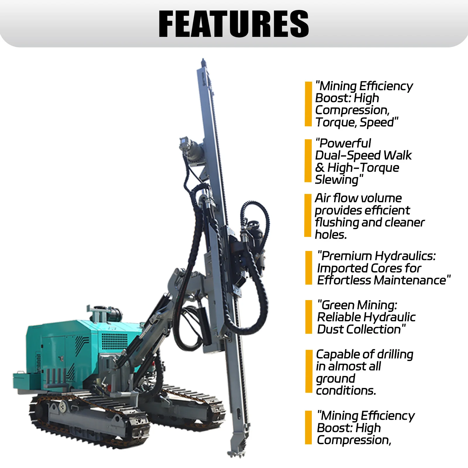 Borehole DTH drilling Rig Machine Core Drill Machine with Hydraulic power head