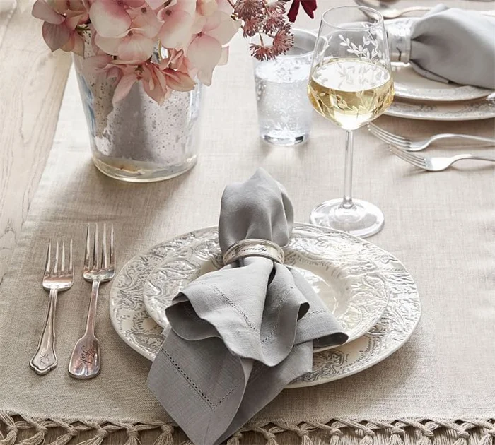 Stone Wash Cotton Napkins in Blush Pink Black Dusty Blue Green Burnt Orange French Linen Hemstitch for Wedding Cocktail Dinner