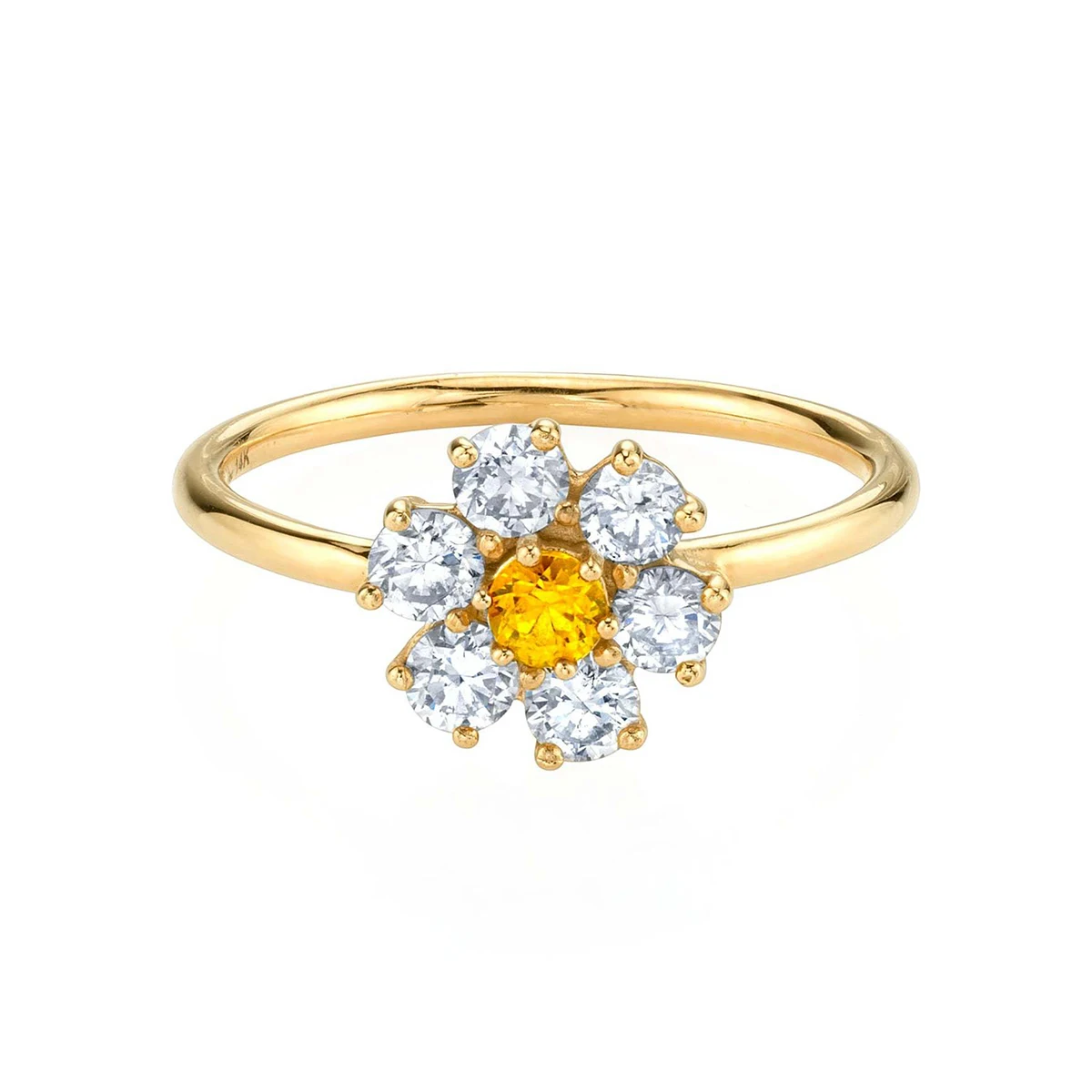 Gold Plated Women Jewelry 925 Sterling Silver Ruby CZ Flower Ring