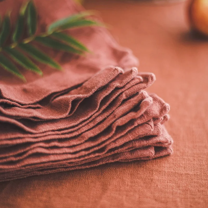 LY-Wholesale custom French restaurant wedding dinner hemstitch events cloth linen 40*40 table napkin