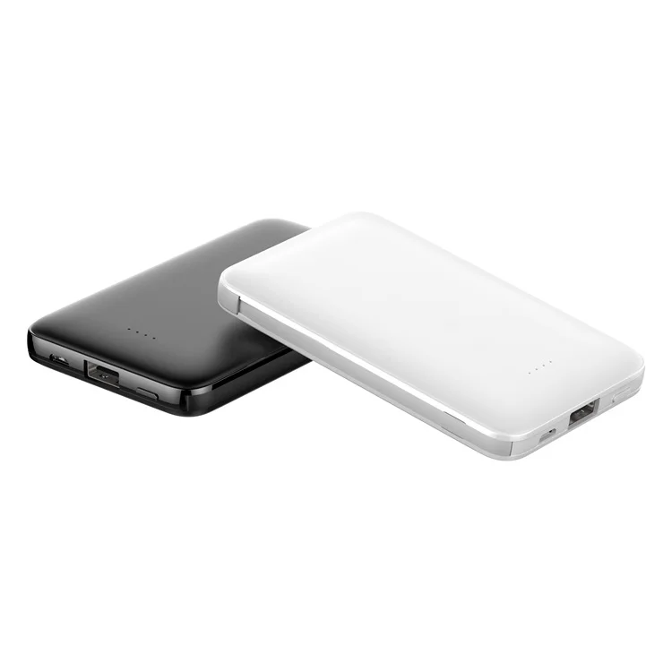 Powerbank  5000mah  Portable  Gift Emergency Battery Ultra  Thin with Cable  Build in Dual Cable