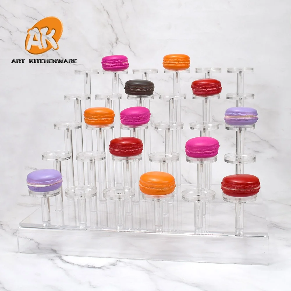 AK Elegant Designed Unique Macaron Display Stands Clear Acrylic Macaron Dessert Display Trays Perfect for Bakery