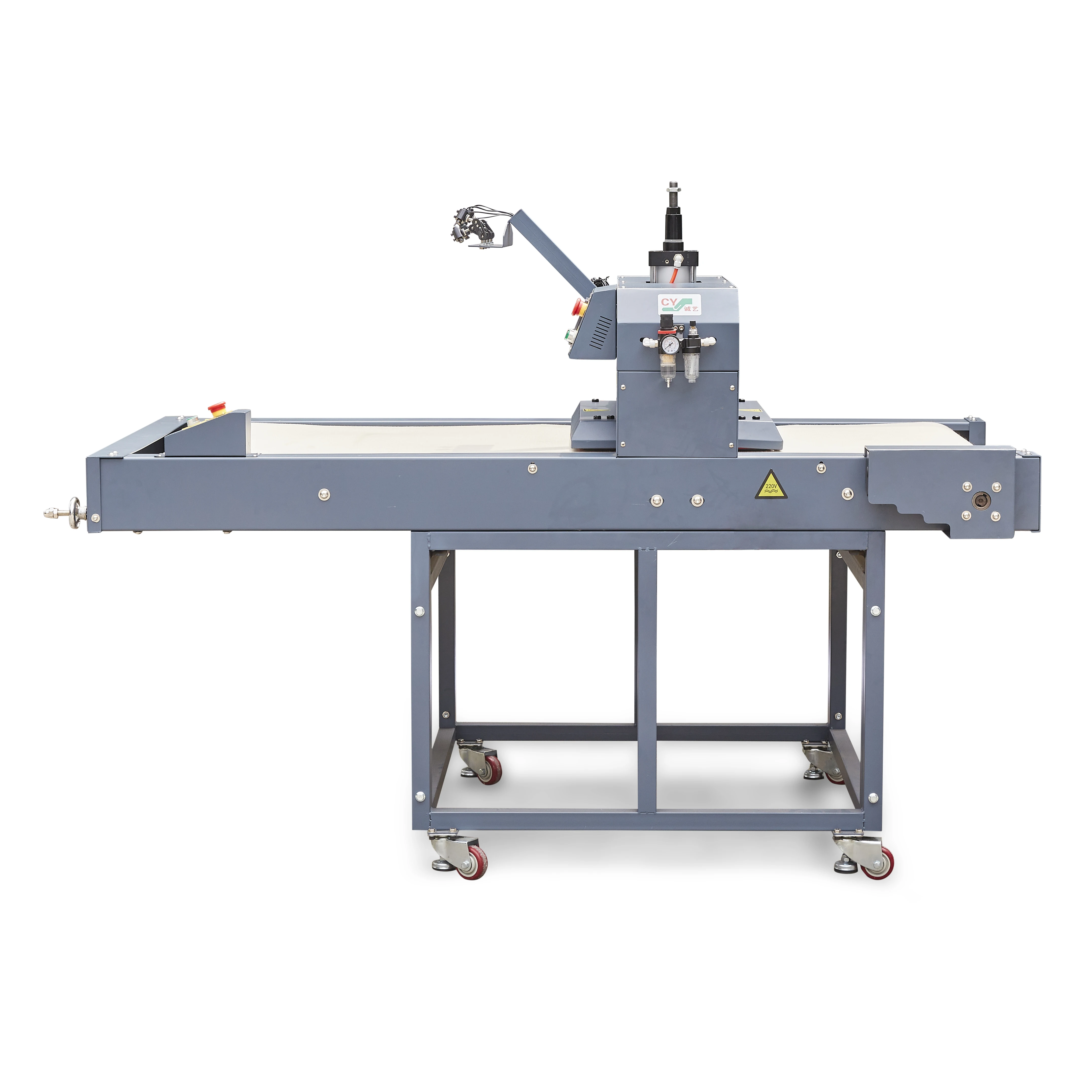 A  sublimation transfer automatic conveyor belt press ironing label heat press machine 40x60cm 50x70cm