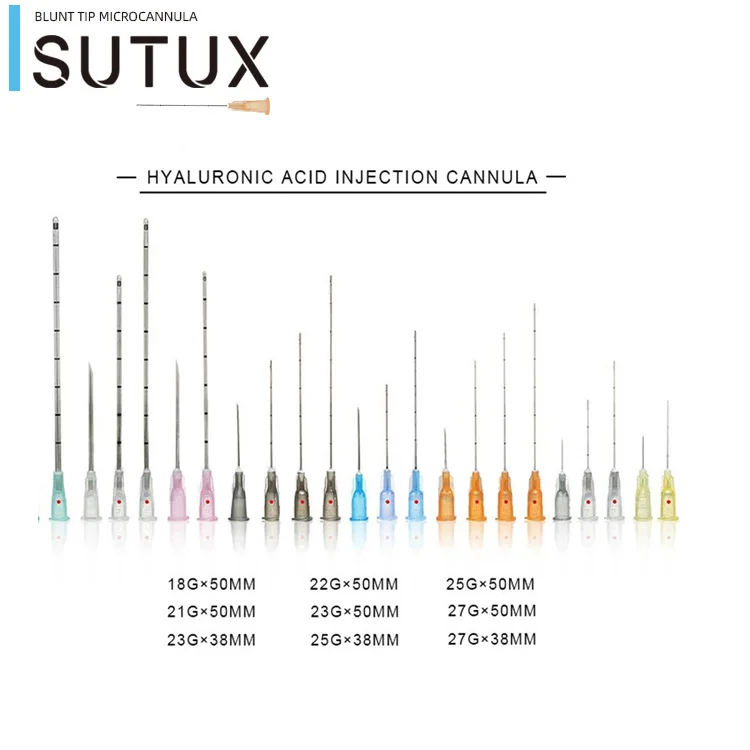 Sutux manufacture series types microcannula syringe blunt needle for buttock filler injection