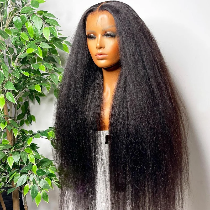 4*4 13*4 13*6 Lace Front Wig Kinky Straight Virgin Human Hair Pre Plucked Wigs 180% Density
