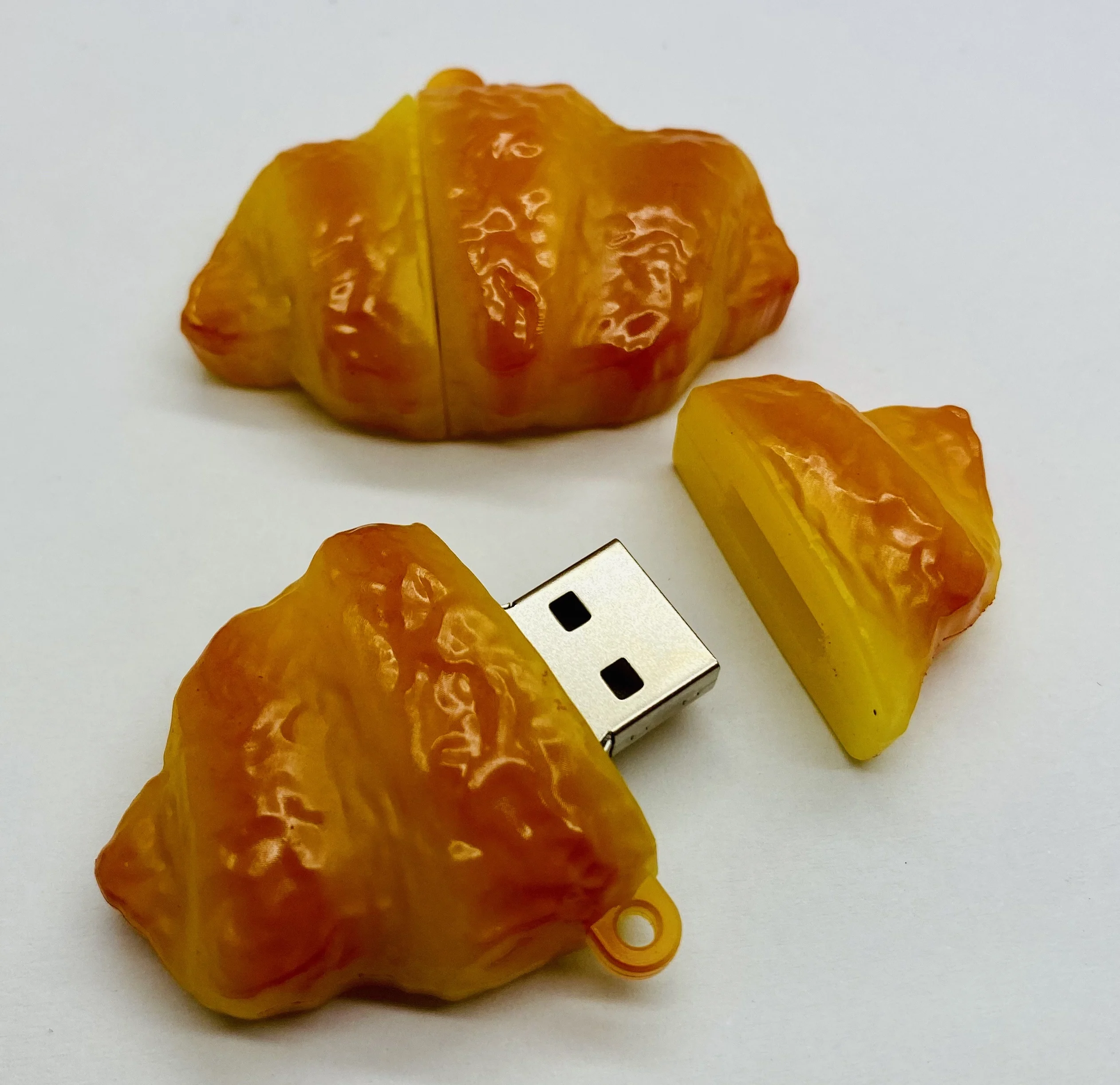 Resin Creative Style Croissant Shape Special Realistic 3D Custom Souvenir Promotional Gifts USB memory stick USB Flash Drive