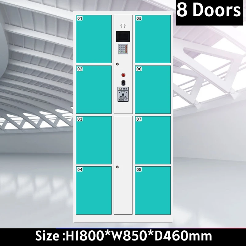 Public Suitcase Electronic System 8 door smart electronic locker with English system storage cabinet