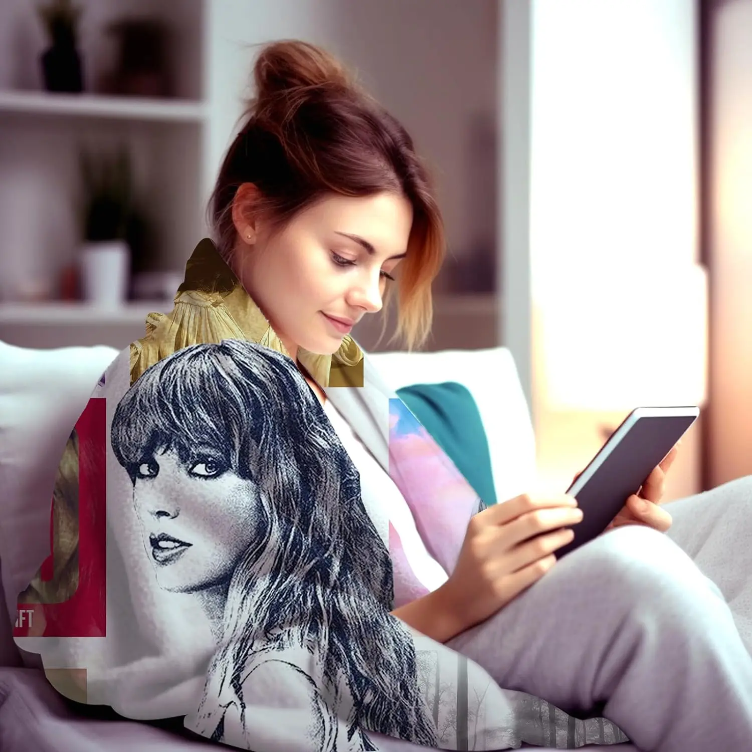 New Design Customized Taylor Printed Flannel Lightweight Gifts Blanket for Music Lover