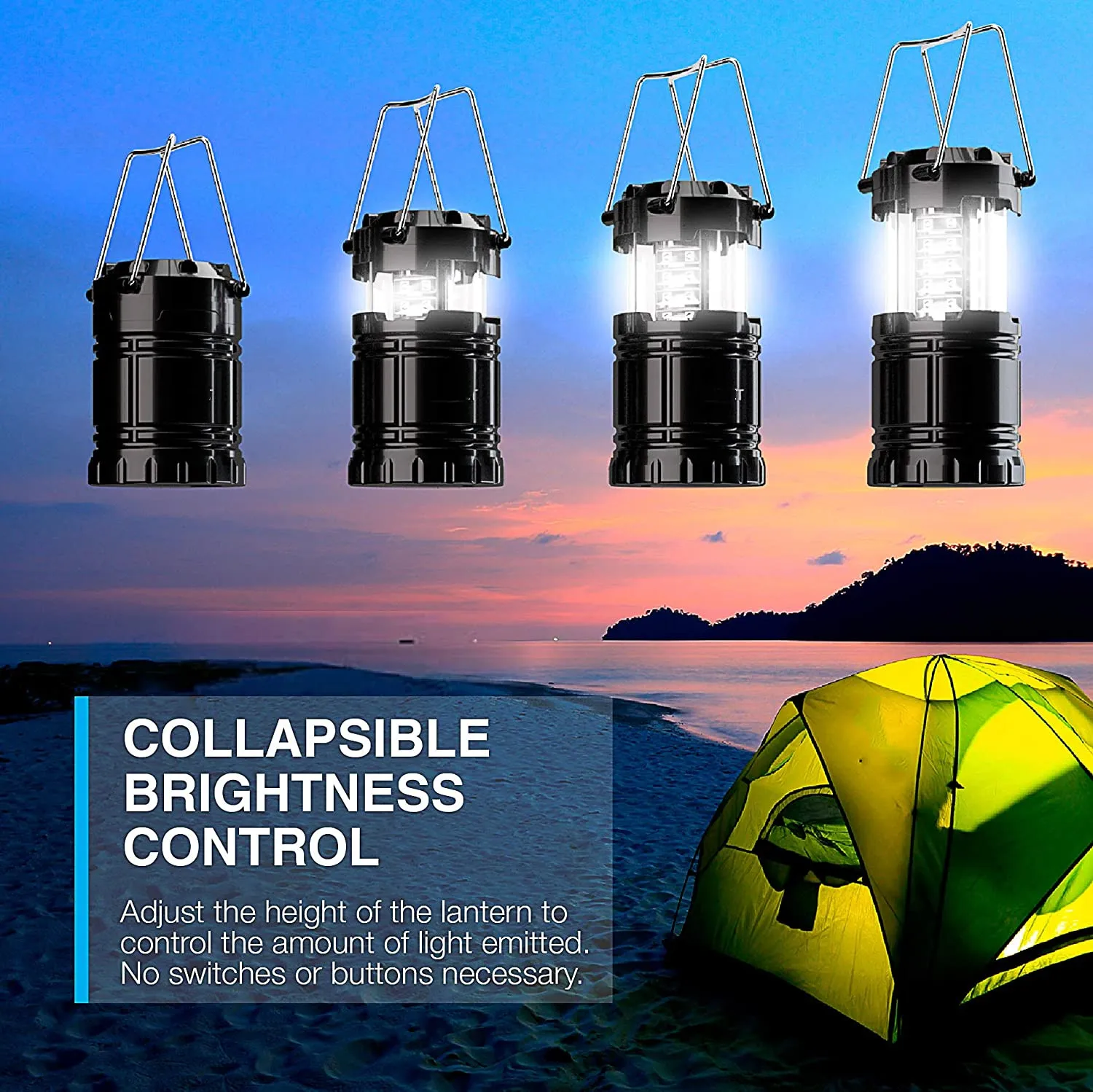 Camping Lantern Battery Powered LED for Power Outages, Emergency Light Operated Lamp,Camping Gear Accessories Essentials