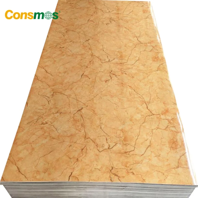 Hot Sale 1220mm*2800mm High Gloss Interior PVC UV Marble Sheet Wall Panel for Decoration